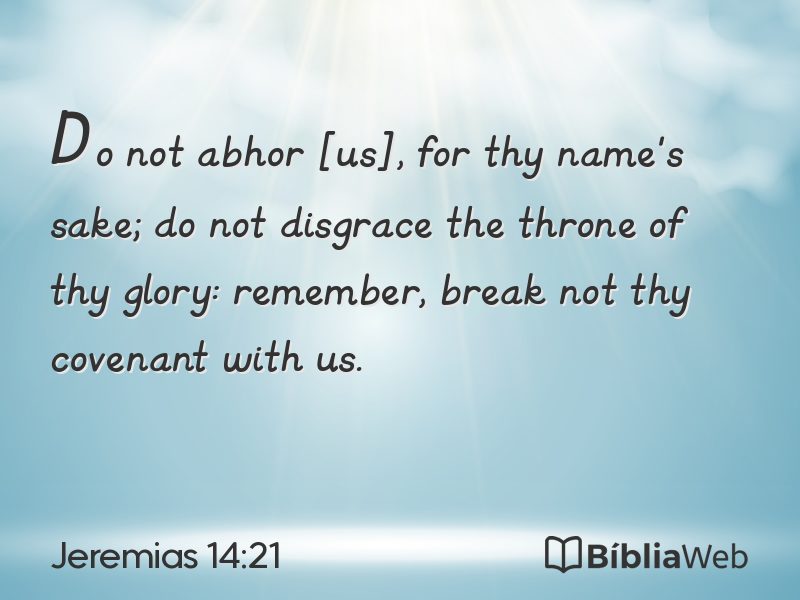 Jeremias 14:21 em imagem para compartilhar