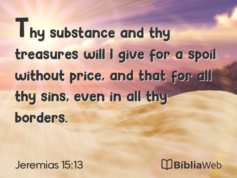 Jeremias 15:13 em imagem para compartilhar