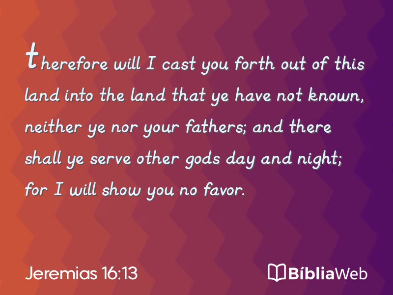 Jeremias 16:13 em imagem para compartilhar