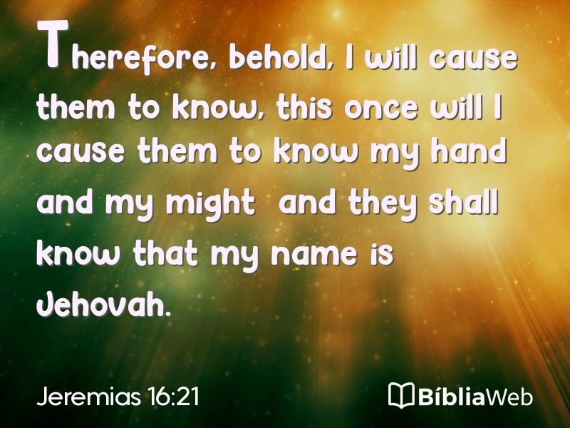 Jeremias 16:21 em imagem para compartilhar