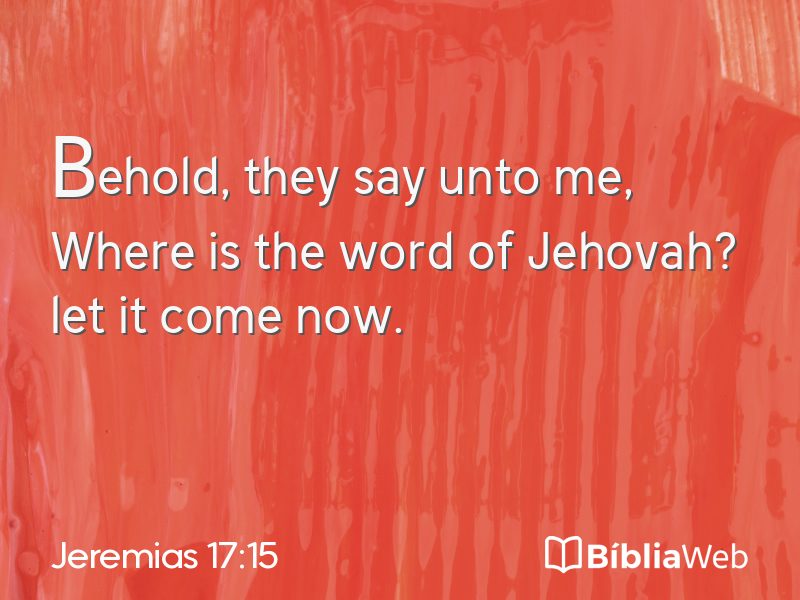 Jeremias 17:15 em imagem para compartilhar