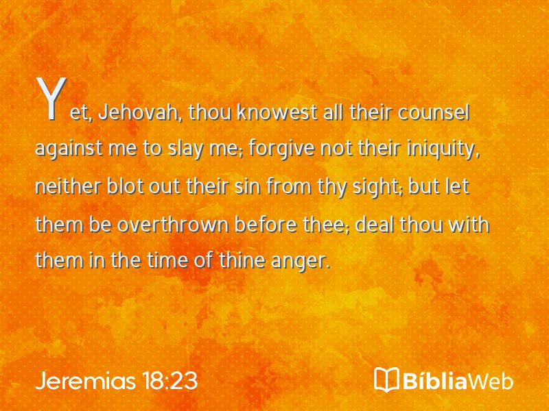 Jeremias 18:23 em imagem para compartilhar