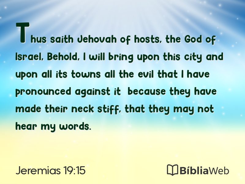 Jeremias 19:15 em imagem para compartilhar