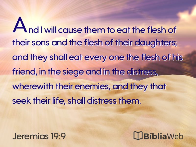 Jeremias 19:9 em imagem para compartilhar