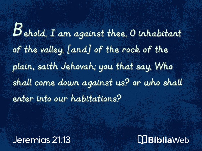 Jeremias 21:13 em imagem para compartilhar