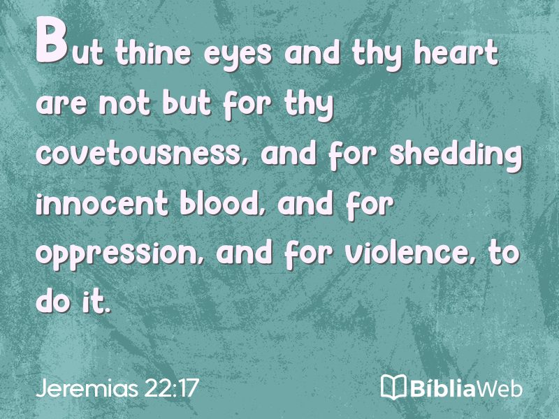 Jeremias 22:17 em imagem para compartilhar