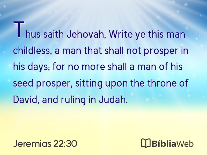 Jeremias 22:30 em imagem para compartilhar
