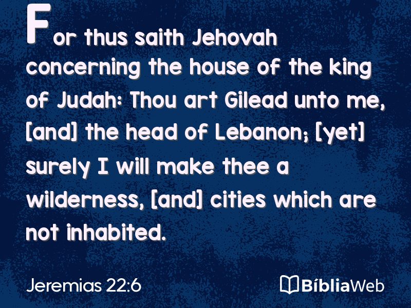 Jeremias 22:6 em imagem para compartilhar