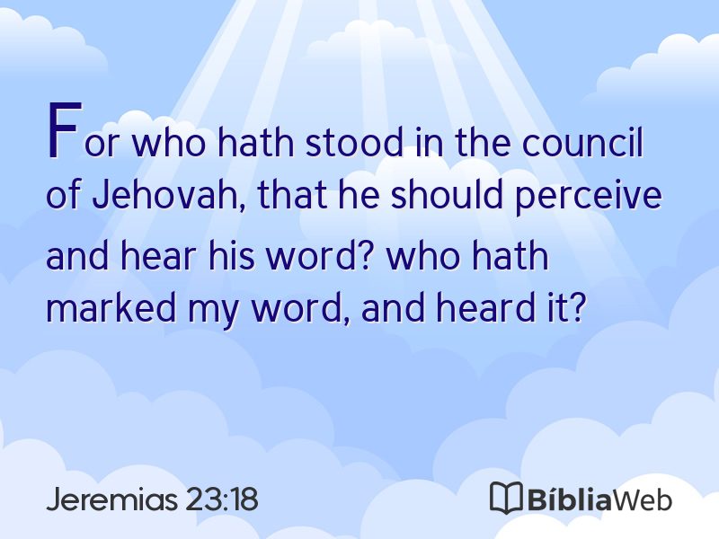 Jeremias 23:18 em imagem para compartilhar