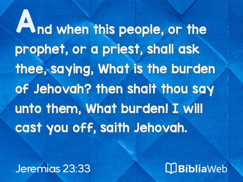 Jeremias 23:33 em imagem para compartilhar