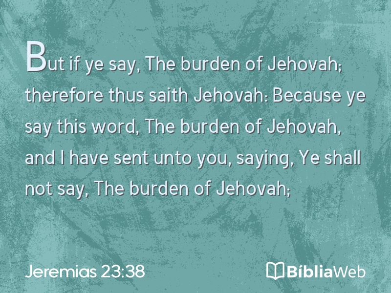 Jeremias 23:38 em imagem para compartilhar