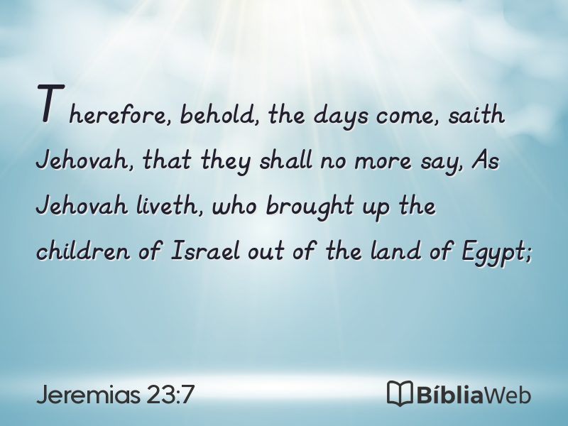 Jeremias 23:7 em imagem para compartilhar