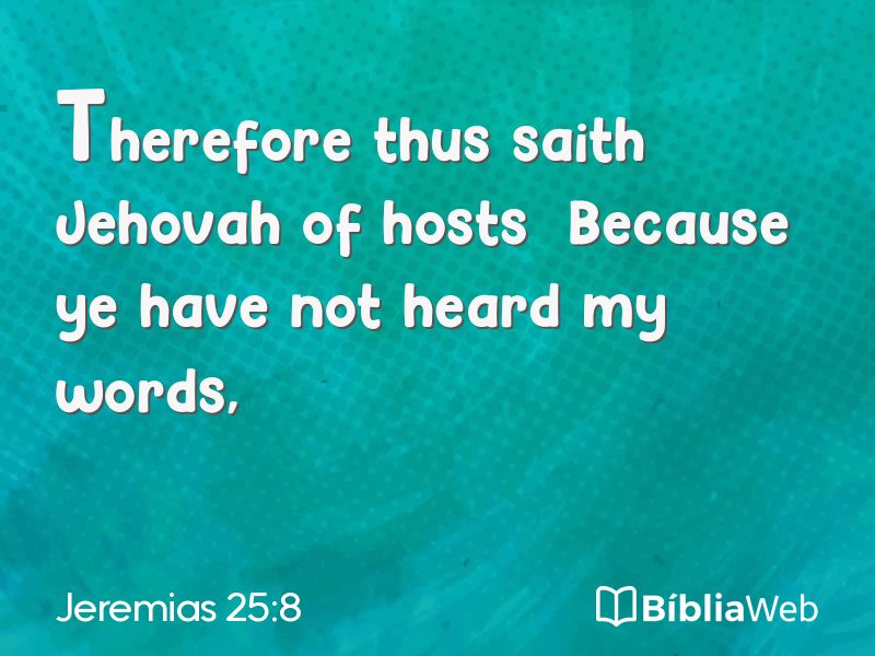 Jeremias 25:8 em imagem para compartilhar