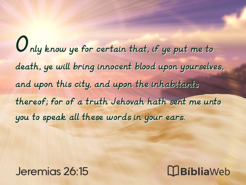Jeremias 26:15 em imagem para compartilhar