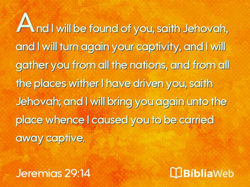 Jeremias 29:14 em imagem para compartilhar