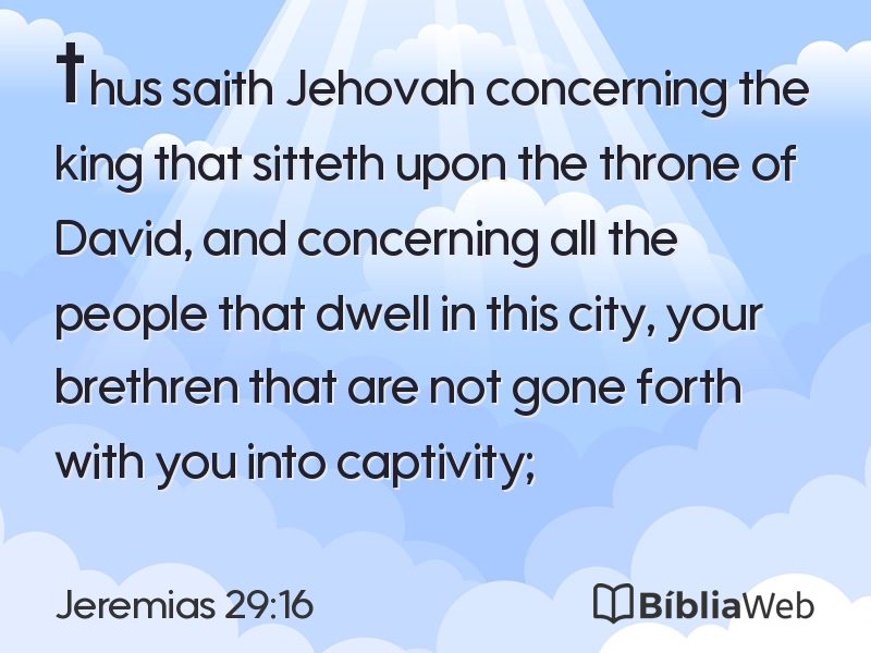 Jeremias 29:16 em imagem para compartilhar