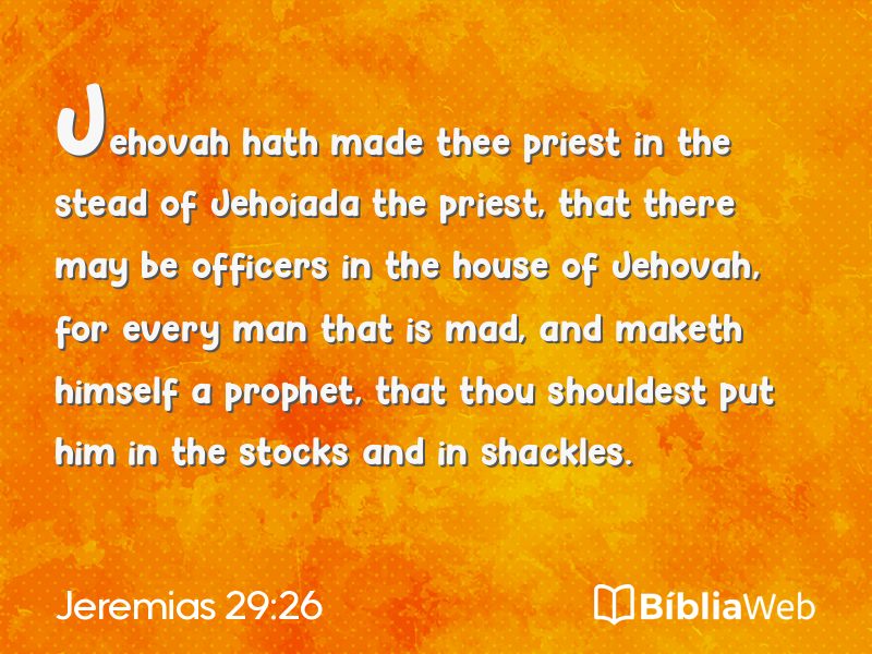 Jeremias 29:26 em imagem para compartilhar