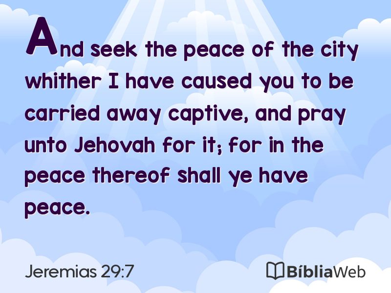 Jeremias 29:7 em imagem para compartilhar