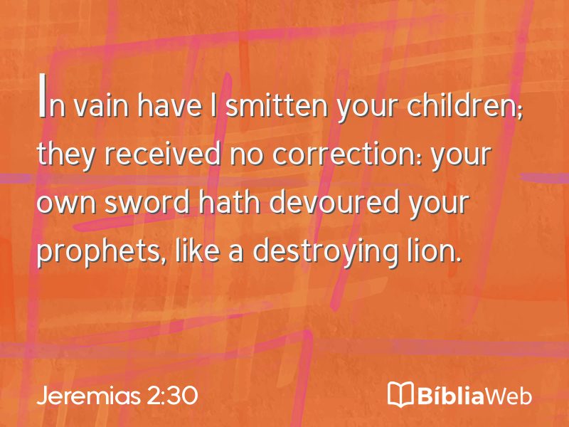 Jeremias 2:30 em imagem para compartilhar