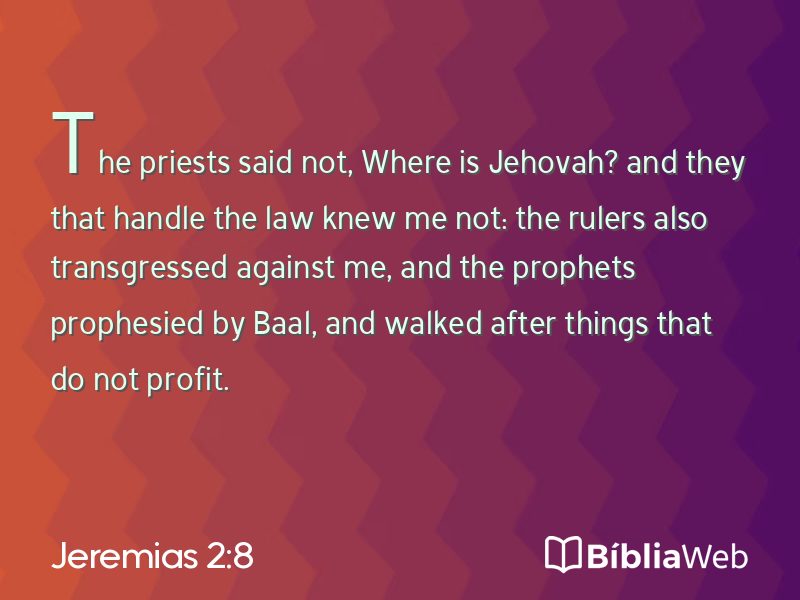 Jeremias 2:8 em imagem para compartilhar