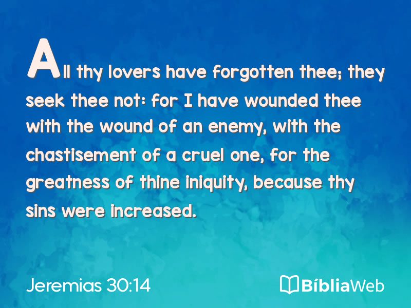 Jeremias 30:14 em imagem para compartilhar