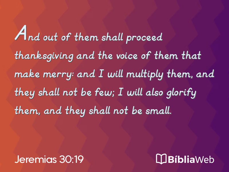 Jeremias 30:19 em imagem para compartilhar