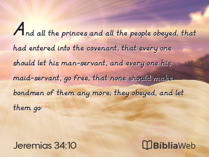 Jeremias 34:10 em imagem para compartilhar
