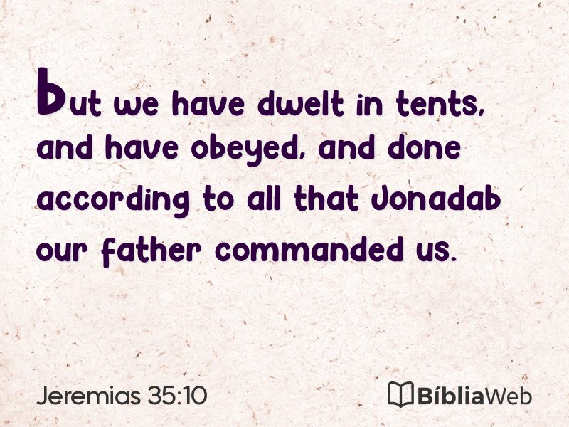 Jeremias 35:10 em imagem para compartilhar