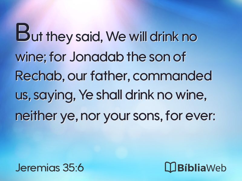 Jeremias 35:6 em imagem para compartilhar