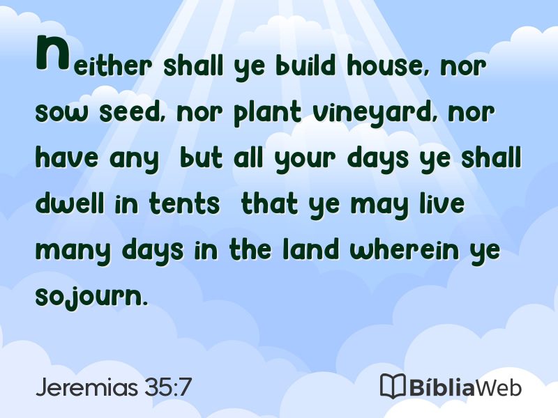 Jeremias 35:7 em imagem para compartilhar