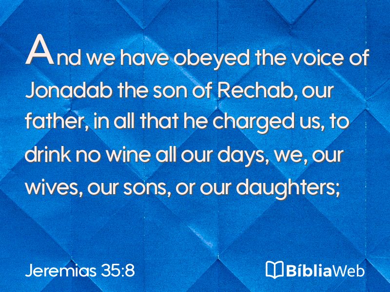 Jeremias 35:8 em imagem para compartilhar