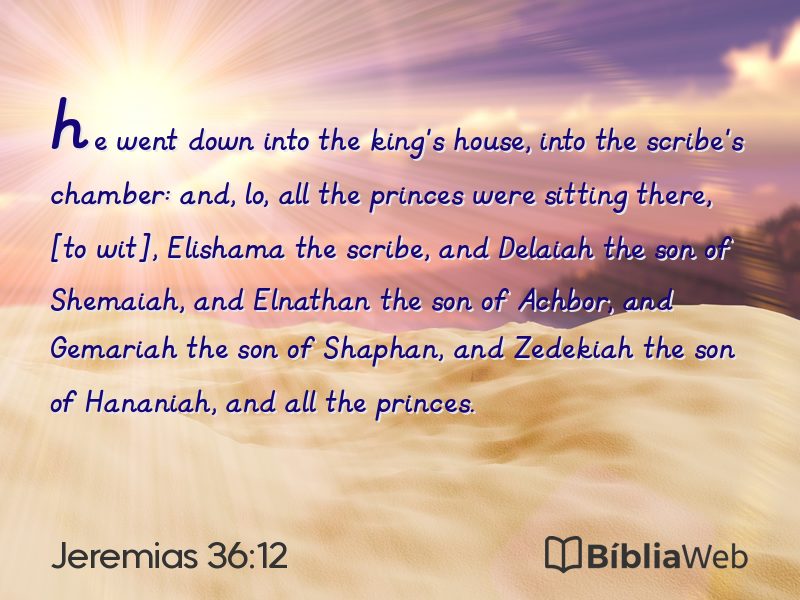 Jeremias 36:12 em imagem para compartilhar