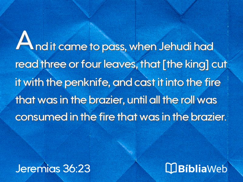 Jeremias 36:23 em imagem para compartilhar