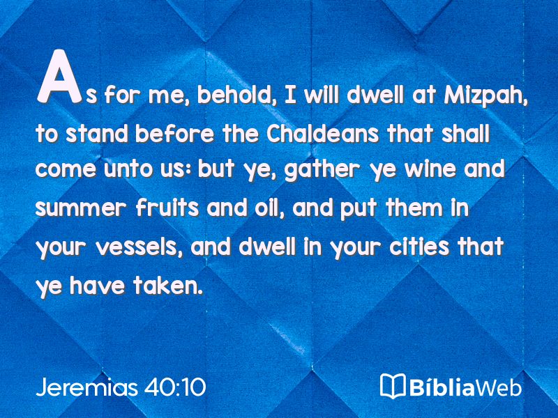 Jeremias 40:10 em imagem para compartilhar