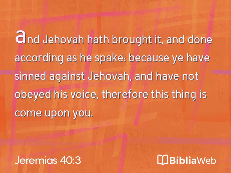 Jeremias 40:3 em imagem para compartilhar