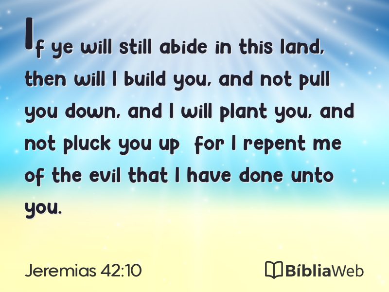 Jeremias 42:10 em imagem para compartilhar