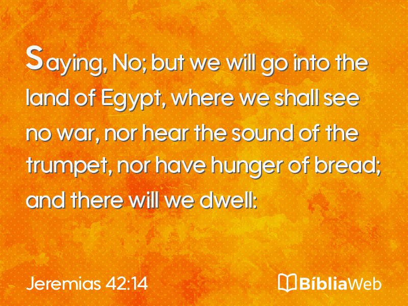 Jeremias 42:14 em imagem para compartilhar