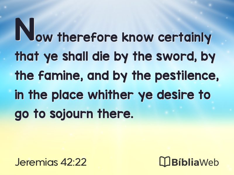 Jeremias 42:22 em imagem para compartilhar