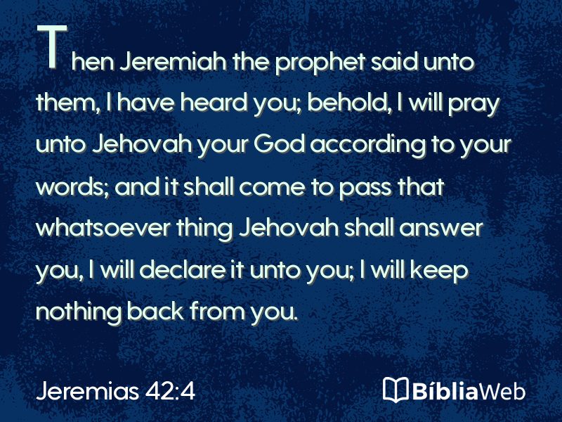 Jeremias 42:4 em imagem para compartilhar
