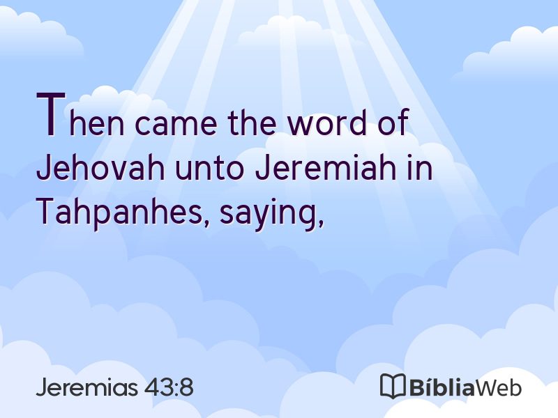 Jeremias 43:8 em imagem para compartilhar