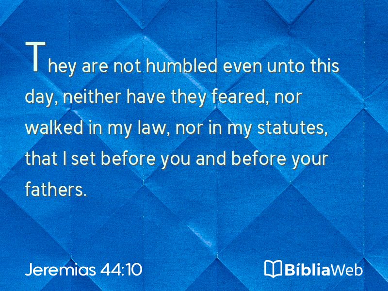 Jeremias 44:10 em imagem para compartilhar