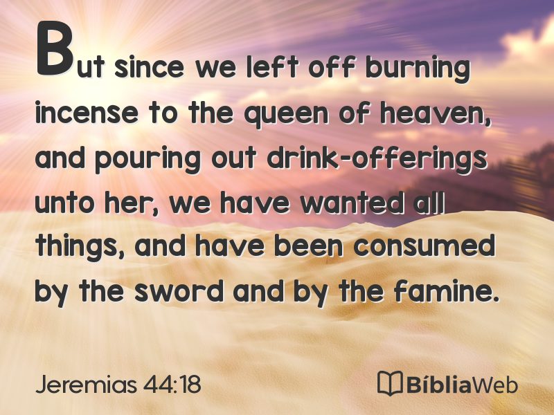 Jeremias 44:18 em imagem para compartilhar