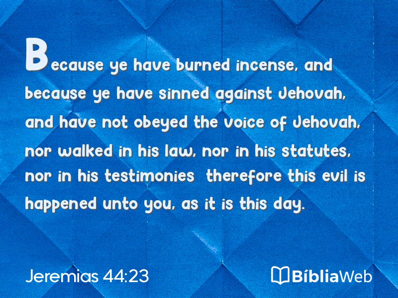 Jeremias 44:23 em imagem para compartilhar