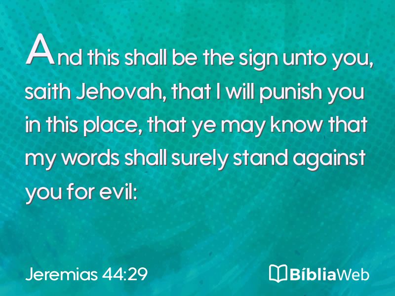 Jeremias 44:29 em imagem para compartilhar
