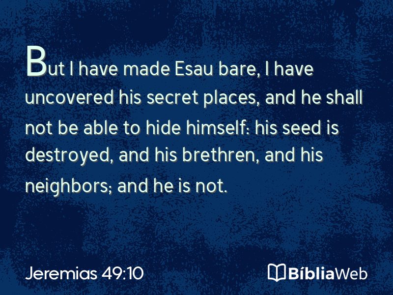 Jeremias 49:10 em imagem para compartilhar