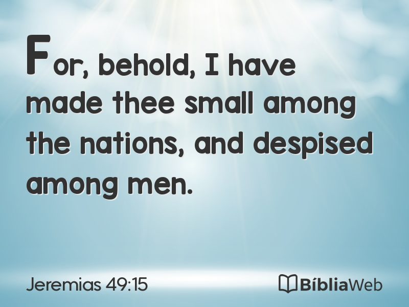 Jeremias 49:15 em imagem para compartilhar
