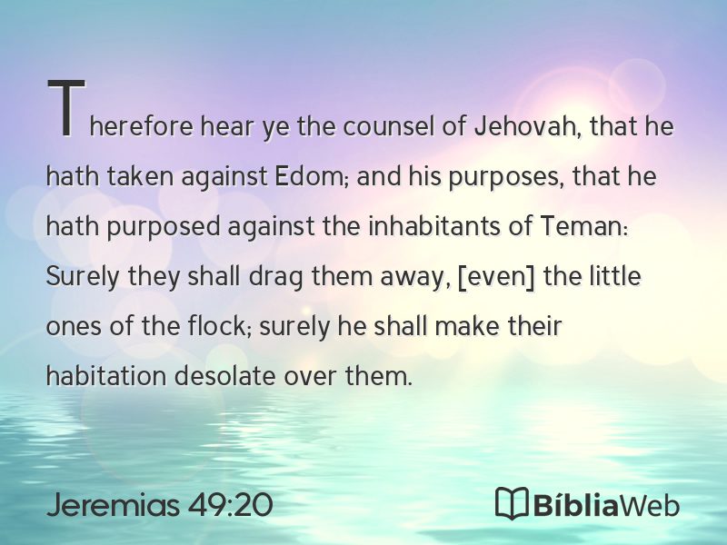 Jeremias 49:20 em imagem para compartilhar