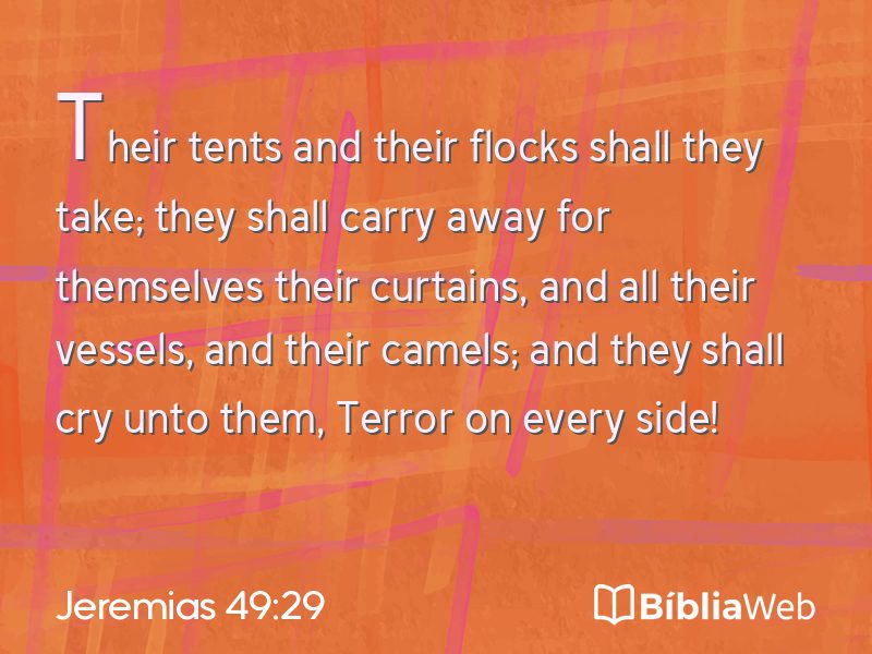 Jeremias 49:29 em imagem para compartilhar