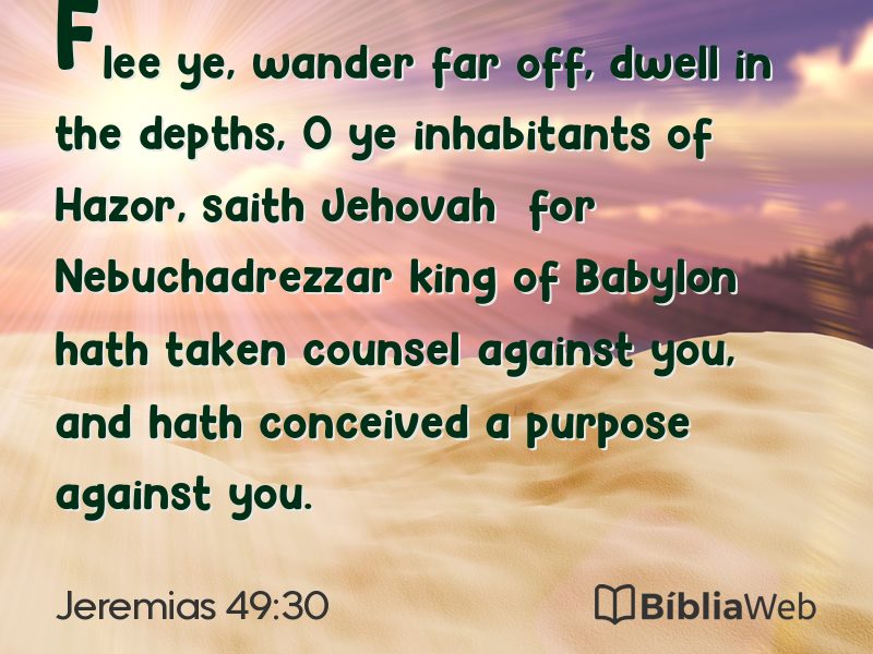 Jeremias 49:30 em imagem para compartilhar