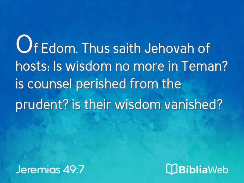 Jeremias 49:7 em imagem para compartilhar